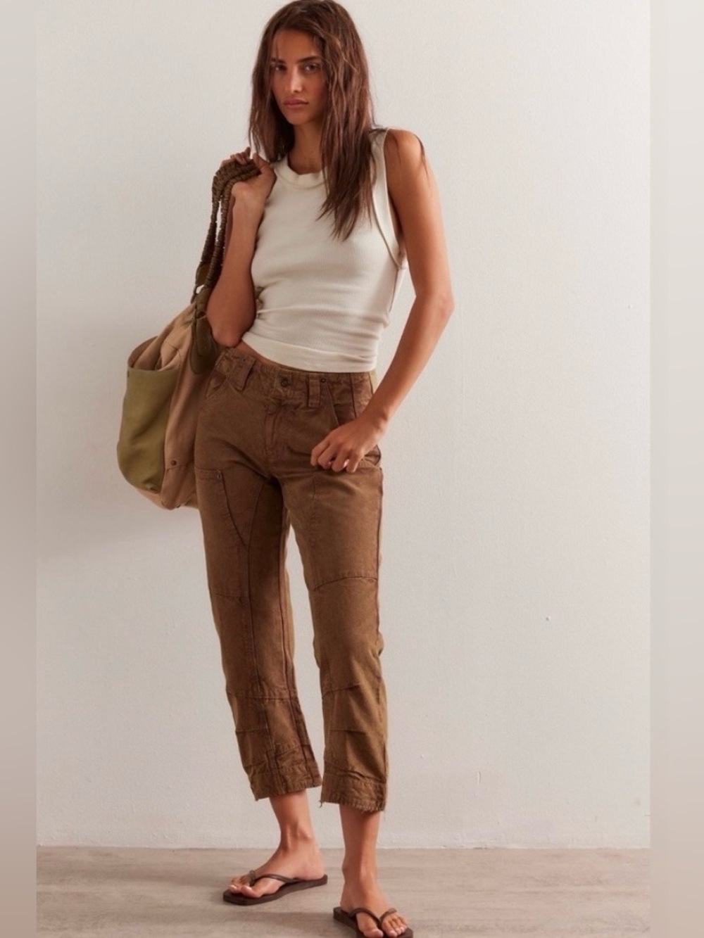 Free People We The Free SuperSonic Slim Barrel Pants, size 6